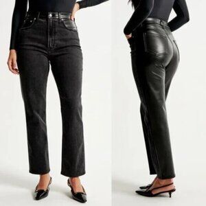 Abercrombie Fitch Size 30 Mixed Fabric Ultra High Rise Ankle Straight Jean